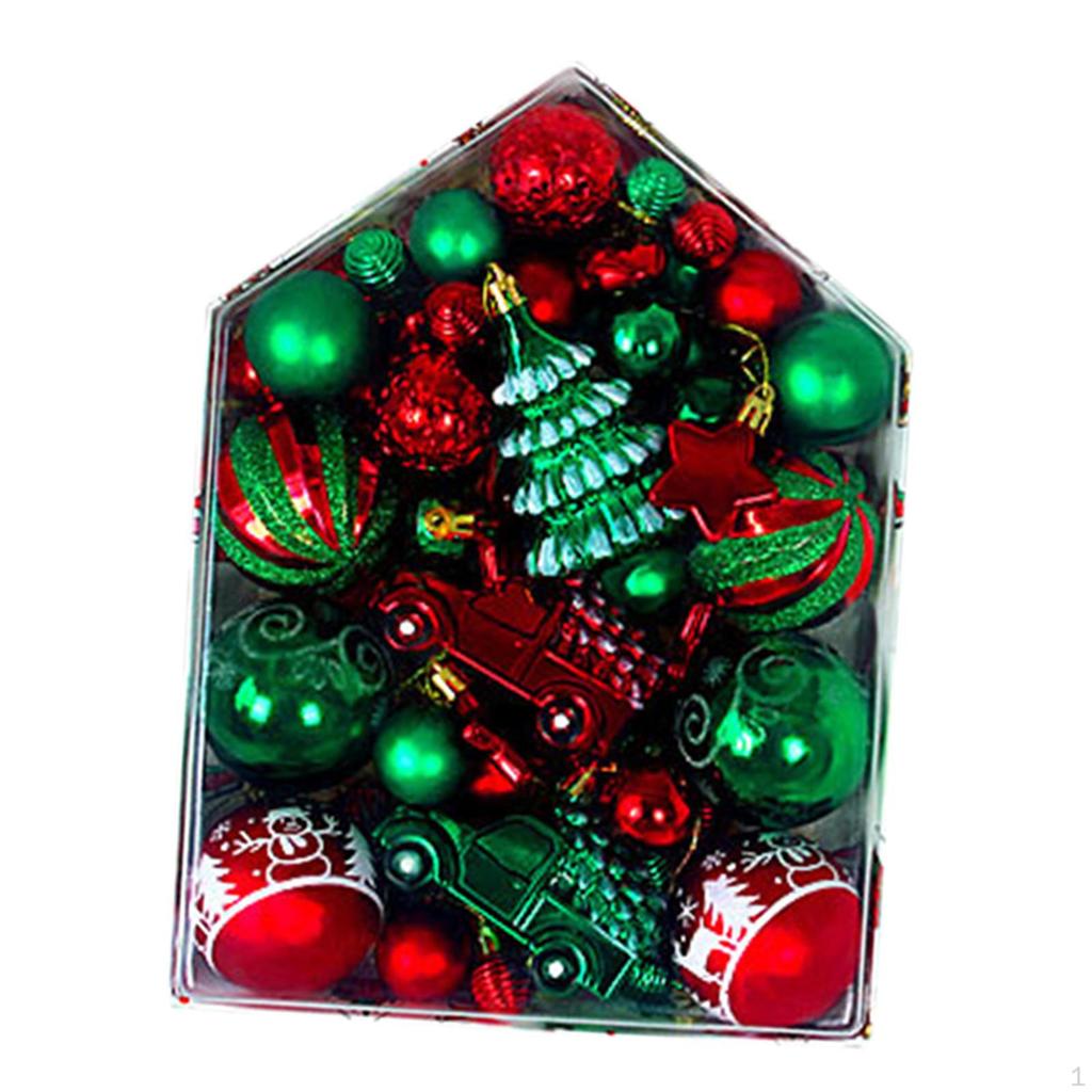 72 Pieces Christmas Tree Decorations Decorative Hanging Baubles Balls Ornaments Set