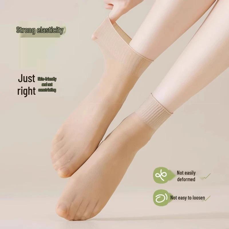 5 Yuan Discount: 10 Pairs Women's Summer Ruffle Mid-Calf Socks, Loose Top, Cotton Sole, Non-Slip