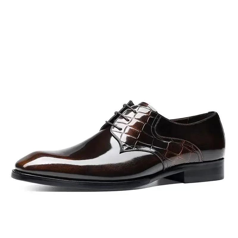 Fashion Handmade Mens Wingtip Oxford Shoes Grey Leather Brogue Men's Dress Shoes Classic Business Formal Shoes for Men Zapatillas Hombre