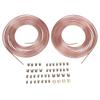 2 Sets 25Ft 3 16in Brake Line Tubing Kit with 32 Fittings 4 Connectors 8 Nuts Galvanized Alloy Brake Line Roll for