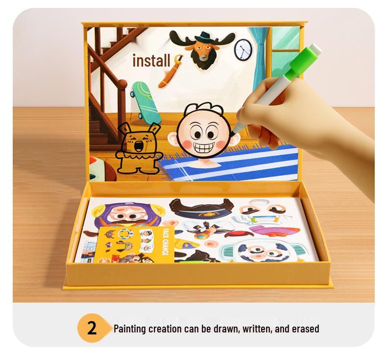 Creative Magnetic Puzzle Gift Box for Kids Ages 3-6: Dress-up and Early Learning Toy