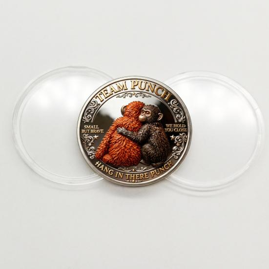 Emotional Support Coin Inspirational Monkey Challenge Pocket Coin Double?Sided Collectible Token for Friends Family Motivation Keepsake