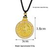 Niche Sand Gold Round Plate Yellow Dzambala Pendant - Unisex Alloy Peaceful Ornament