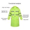 Rain Jacket High Visibility Workwears Safety Concealed Hood Fluorescent Flashing Hooded Long Length Waterproof Work Coat