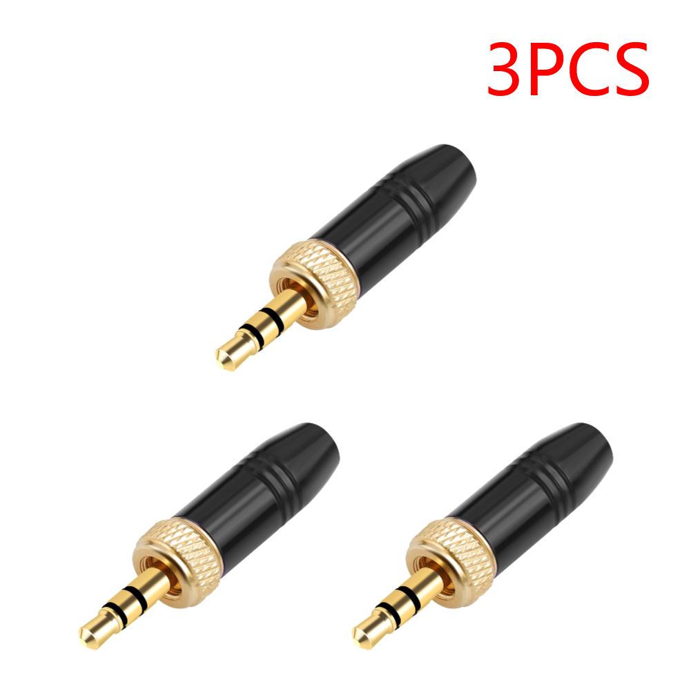 3.5mm Plugs with M6 Internal Thread Headphone Audio Plug Stereo Headphone Jack Male Plug for Lavalier Wireless Microphone