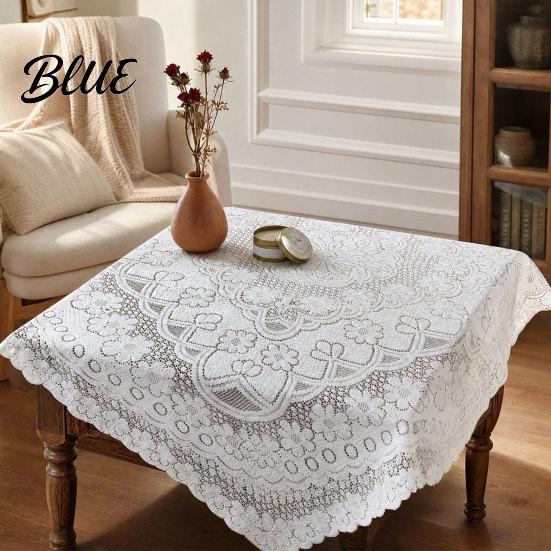 Non-slip Tablecloth White Vintage TV Square Floral Scalloped Lace Tablecloth Doily Elegant Cabinet Cover Table for Nightstand End Tea