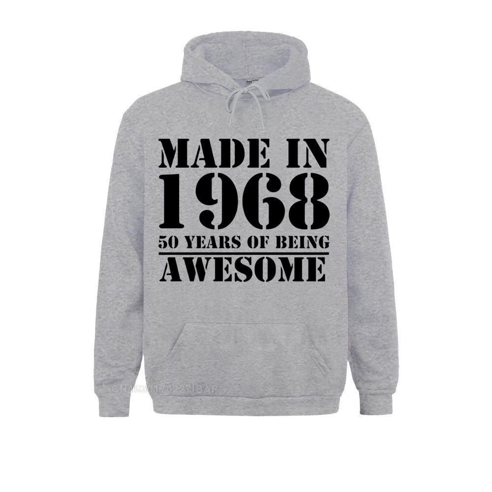 Men Made In 1968,Print Harajuku Hoodies Men's Kawaii Sunlight Sportswear 50 Years Of Being Print Harajuku Hoodies New