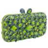 Boutique De FGG Green Clutch Purses for Women Party, Sparkly Rhinestone Evening Minaudiere Bags, Big Gemstone Wedding Clutch Bag