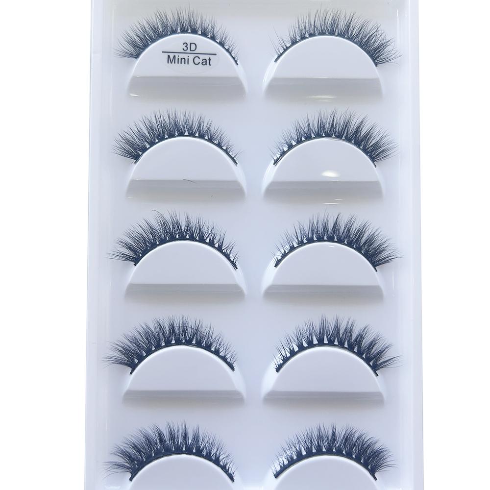 Wholesale 10/50 Boxes 5 Pairs 3D Mink False Eyelashes Cross Natural Eye Lashes Soft Eyelash Wispy Makeup Faux Cilios Maquillaje