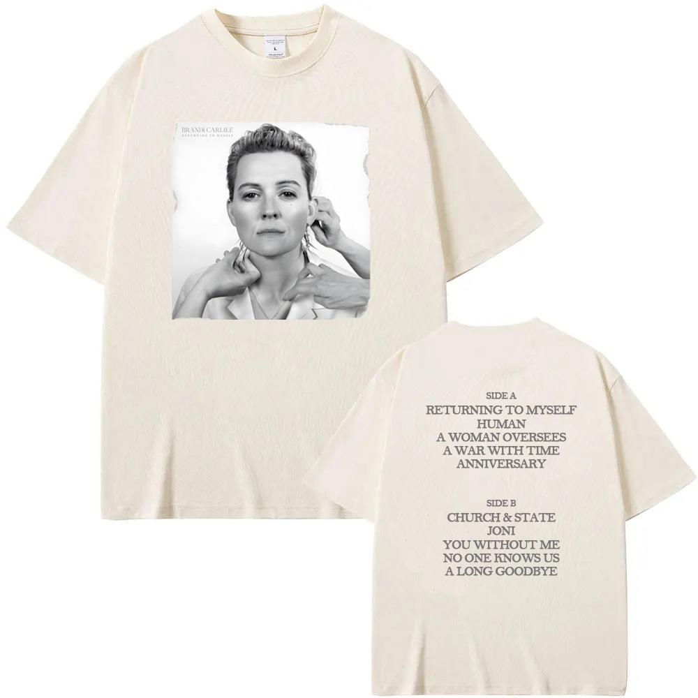 Returning To Myself Cover Tee Brandi Carlile Maglietta di Alta Qualità 100% Cotone Girocollo Stile Hip Hop Manica Uomo/Donna Magliette