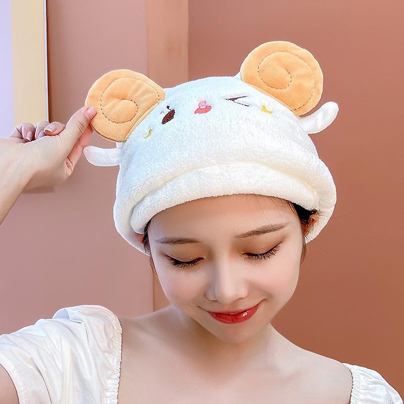 Cartoon Shepherd Star Dry Hair Cap Micron Yarn Princess Cap Coral Fleece Absorbent Dry Hair Towel