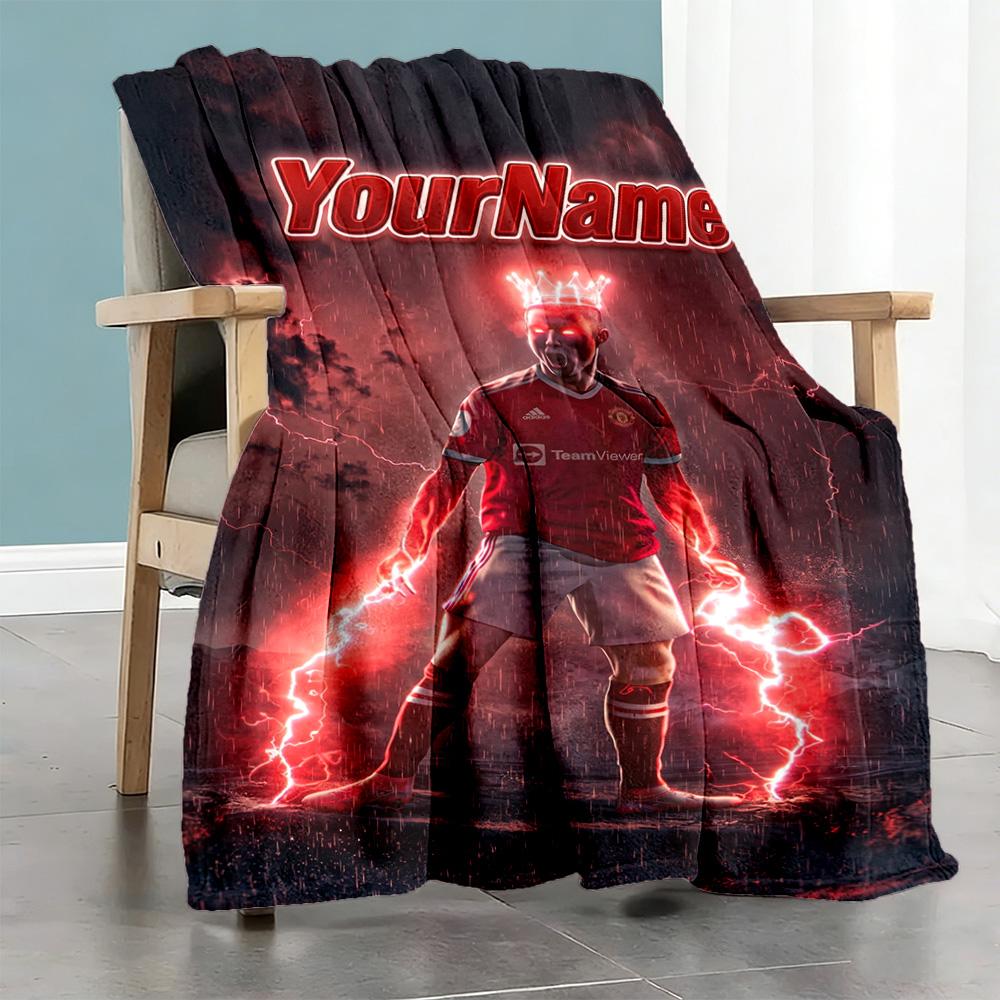 Manchester Personalized Text Blanket Gift Customizable Blanket Soft Warm Cozy Versatile for Bed Office Chair Office Chair Four Seasons Universal