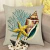 Decoration Waist Throw Conch Cotton Linen Pillow Case Cushion