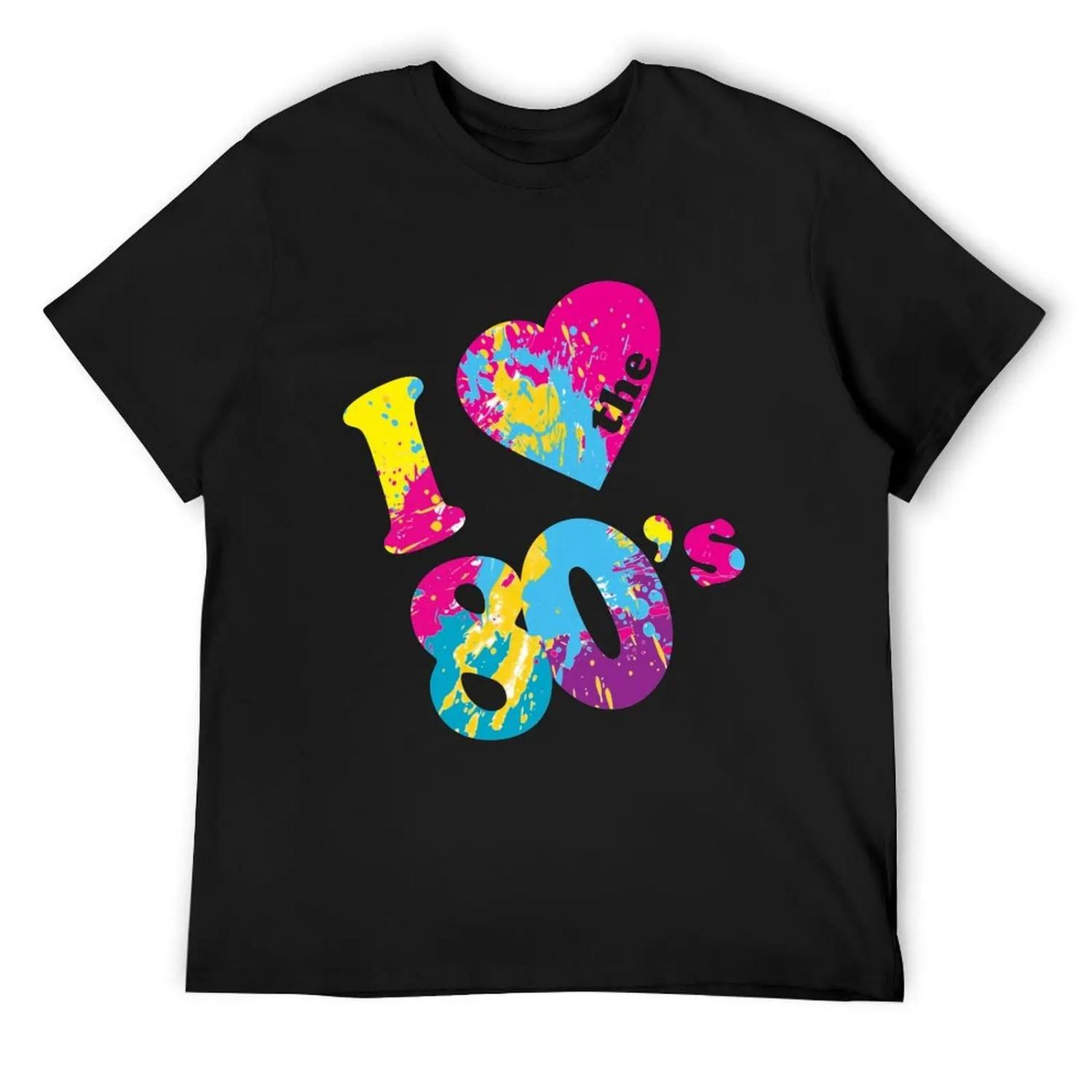 Футболка I Love the 80 s одежда больших размеров аниме-товары таможня топы больших размеров мужская хлопковая футболка S