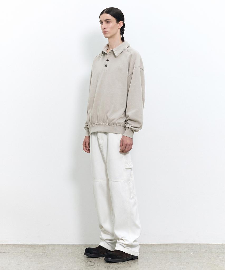 INSILENCE Damaged Overfit Polo Beige
