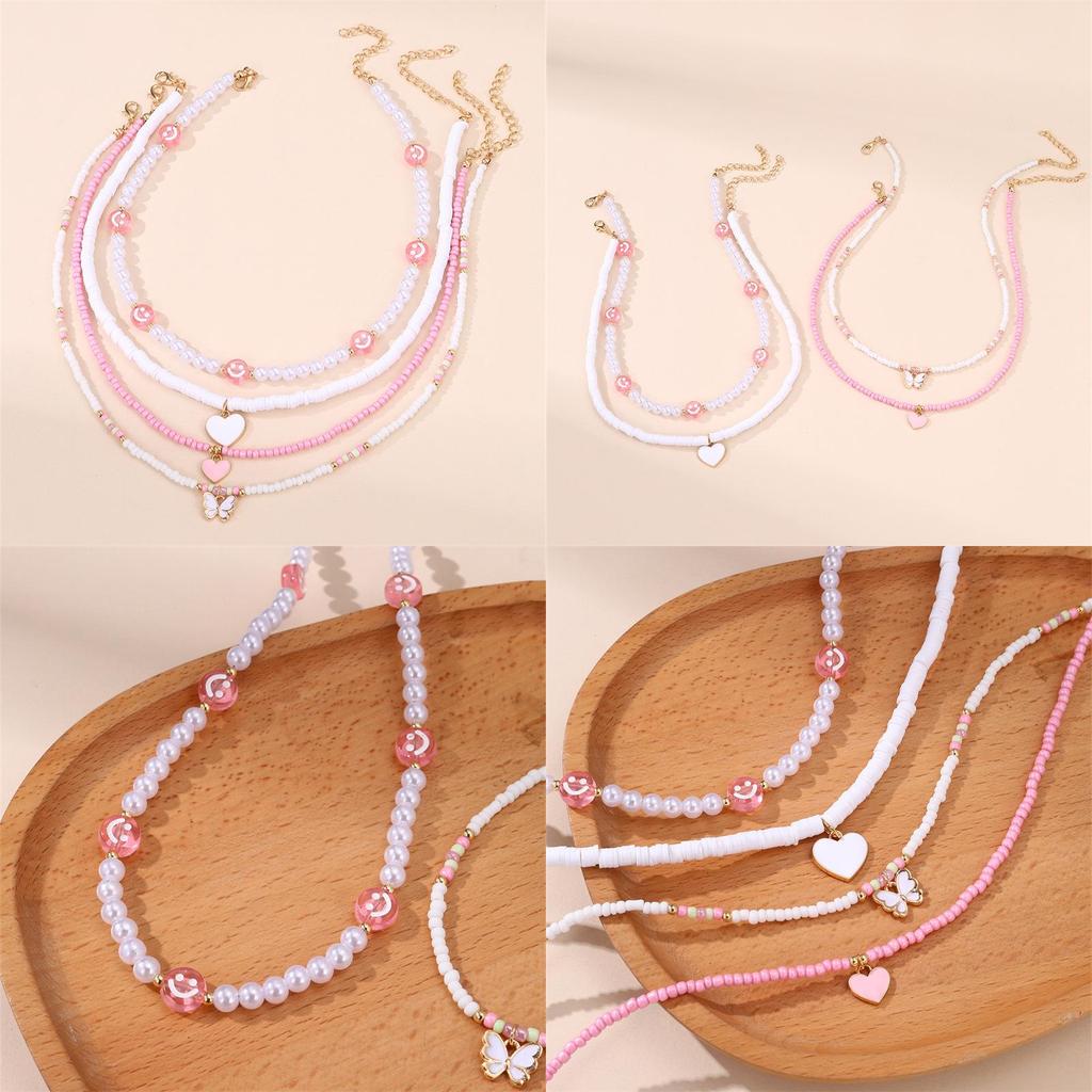 Glass Bead Colorful Jewelry With Alloy Butterfly Charm For Daily Women Wear