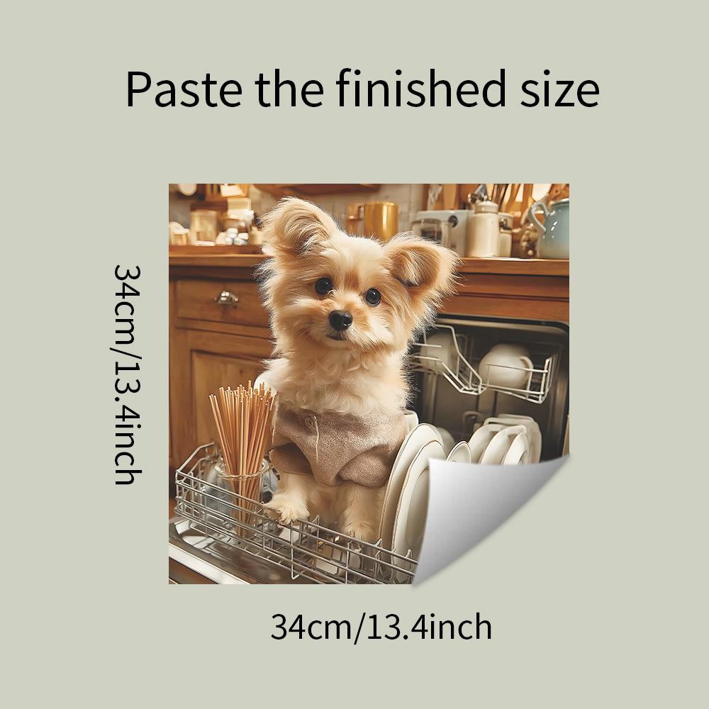 

Милые и очаровательные наклейки для украшения фона с щенками для шкафов, посудомоечных машин и кухонь