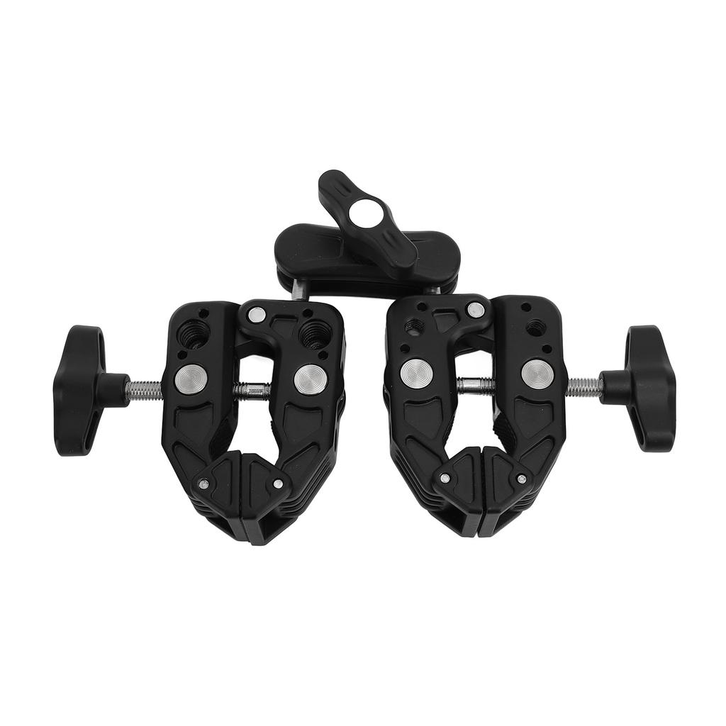 Double Super Clamp Camera Mount Aluminum Alloy Camera Mount Ball Head Clamp Adapter with 1 4 3 8 Inch Interface for