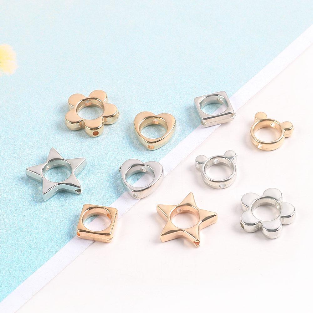 Ccb Gold Electroplated Cat Head Star Love Flower Square Spacer Beads Diy Necklace Bracelet Earrings Jewelry Accessories
