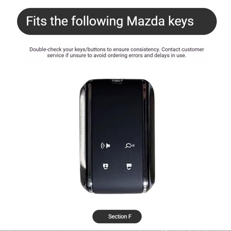 Metal+Leather Car Key Case For Mazda Ez6 Ez-6 Ez-60 Ez60 Remote Cover Bag Shell Keychain Housing Ring Holder Fob Accessories