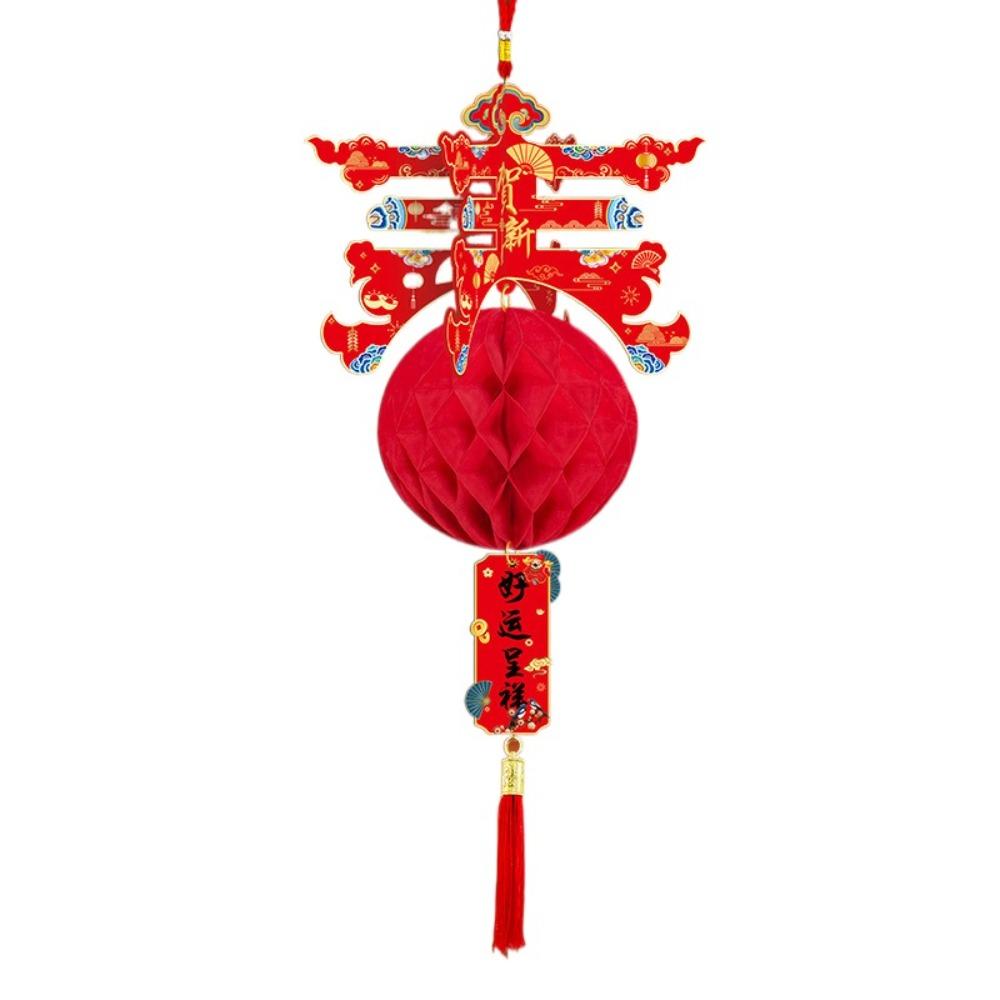 3pcs Long Tassel Spring Festival Lantern Honeycomb New Year Door Hanging Ornaments  Company