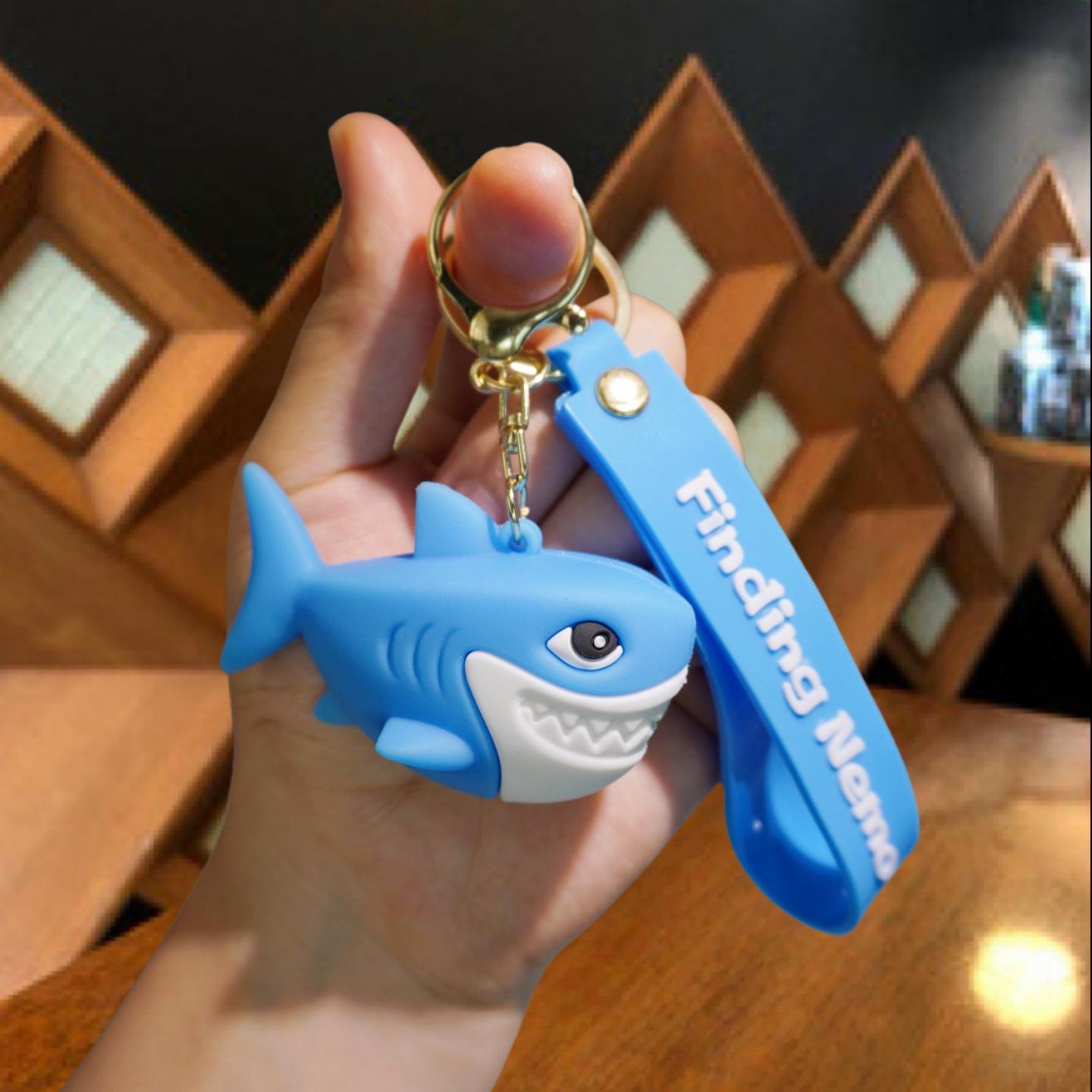 Finding Nemo Cartoon Keychain - Cute Marine Animals Featuring Clownfish & Shark