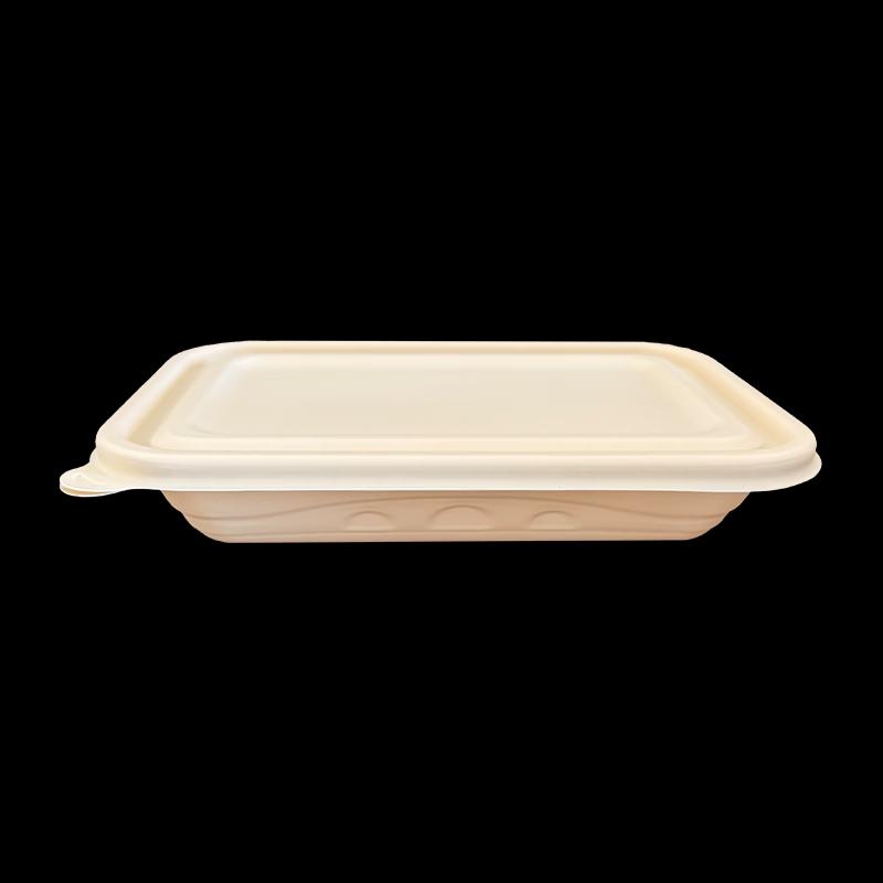 Compostable Rectangular Takeout Containers with Lids