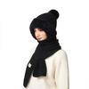 Winter Hat Long Scarf Integrated Wool Hat Women's Outdoor Ear and Neck Protection Double-Layer Velvet Warm Knitted Hat