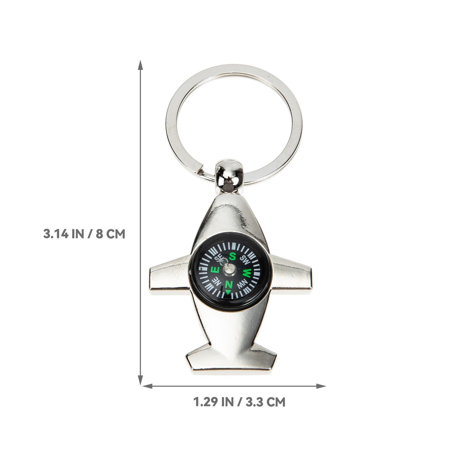 3Pcs Compass Key Ring Keychain Pendant Alloy Car Keychain Bag Charm Hanging Decoration Creative Fashion Portable Scratch
