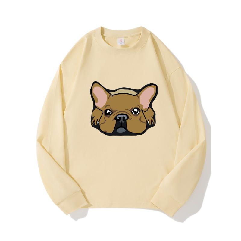 

Осенняя одежда Shapi Dog, длинный рукав, чистый хлопок, новый мужской и женский топ, весенний внутренний слой, базовая рубашка, футболка с круглым вырезом и длинными рукавами XXL бежевый