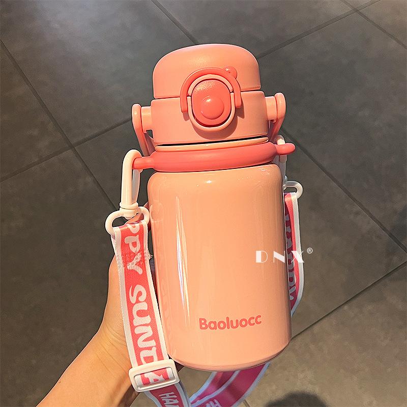 

Fashion Thermos Drinking Cup Female New Simple Coffee Cup Fashionable Student Water Cup Male Handy Straw Cup Mug Water Durable 600ml