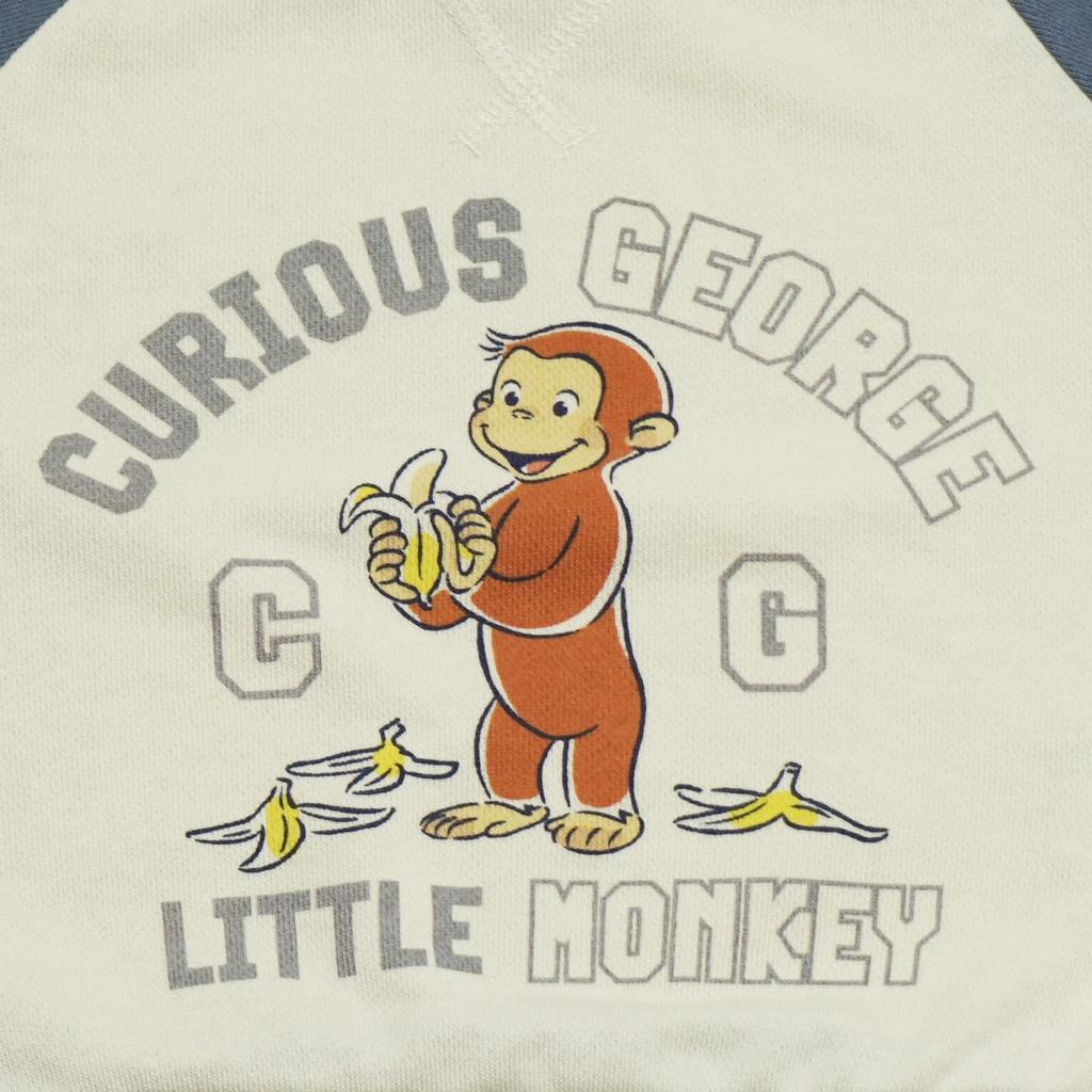 Nakata 2025 Fall/Winter Curious George Fleece Outerwear-Like Long Sleeve Pajamas, Blue, 95cm (en2511azz-7)