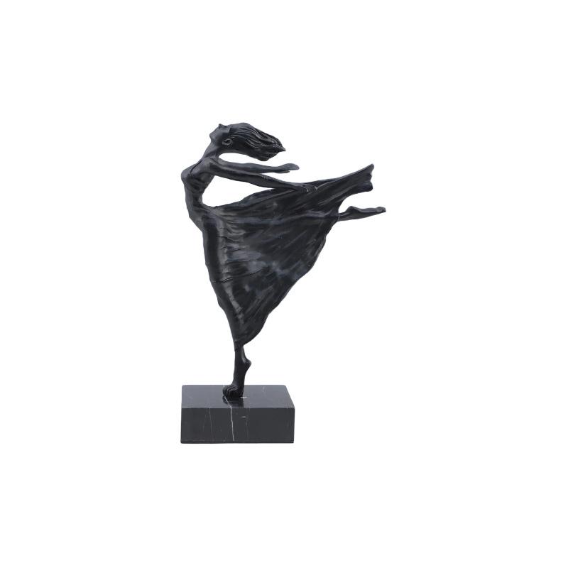Creative Abstract Metal Girl Ballet Dancing Girl Sculpture Realistic Figure Statue Metal Figurine Home Decoration Accessories