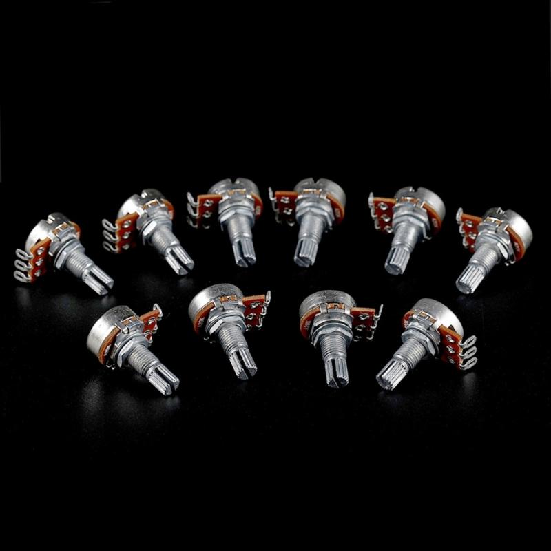 10Pcs Electric Guitar Pots Split Shaft Guitar Potentiometers A20K Volumes Tone Control Guitar Potentiometer Enduring