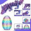 22cm 3D Printed Dragon 8.5cm Dragon Egg Chinese Festival Dragon Figurine Crystal  Egg Funny Home Office Cool ornament Decoration