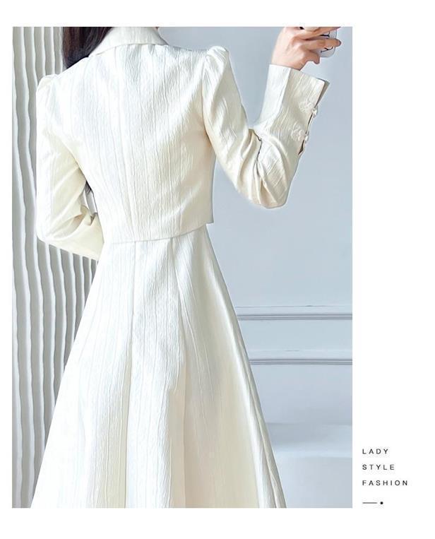 French Chic Two-Piece Qipao Top & Camisole Dress Set for Women - Spring & Autumn High-Waisted Style