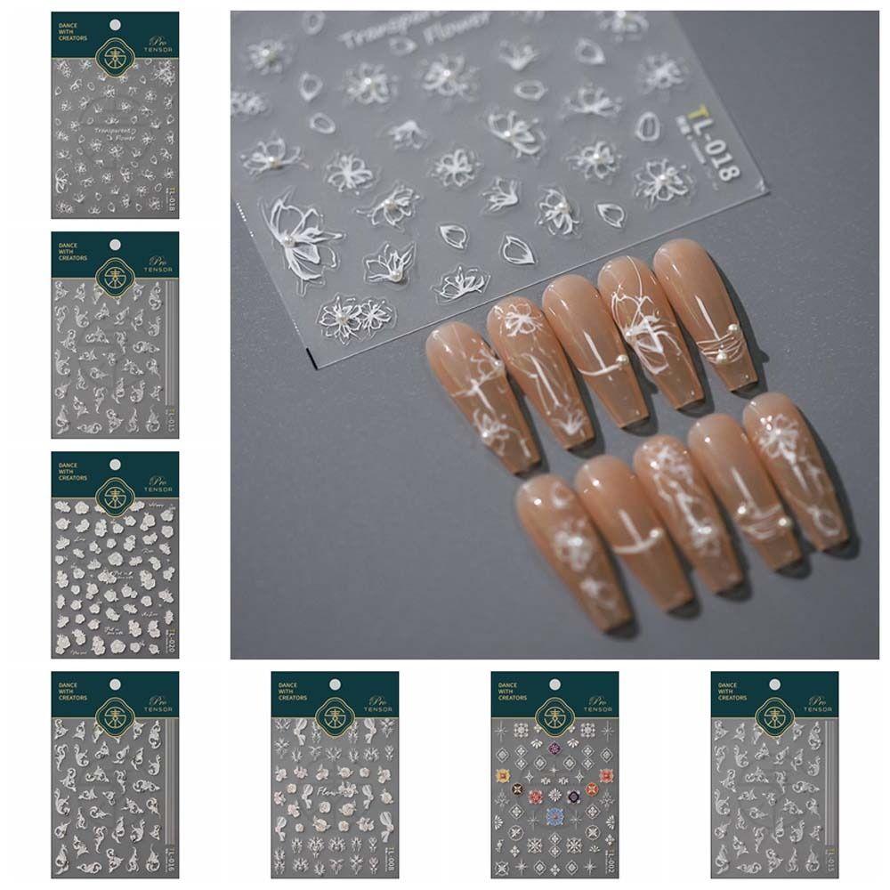 

Manicure Ornaments Pearl Rose Nail Decals DIY Nail Accessories Pearl Flowers Nail Stickers Girls