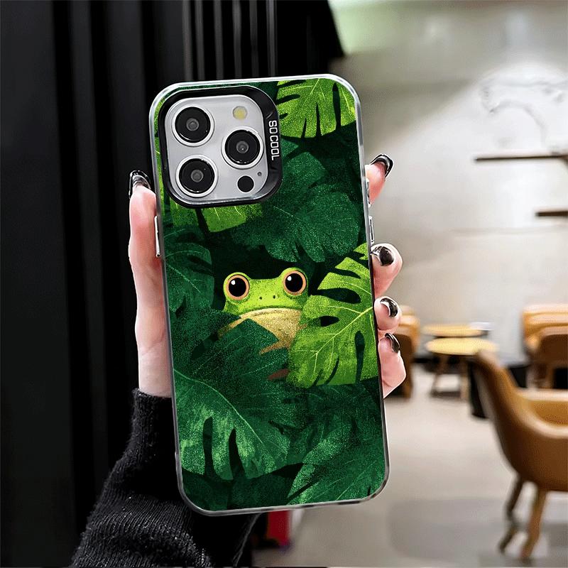 Cute Cartoon Frog Soft Phone Case for iPhone 15 16 17 Pro Max 17Air 16E 14 Plus 13 12 Mini Shockproof Cover Back Shell