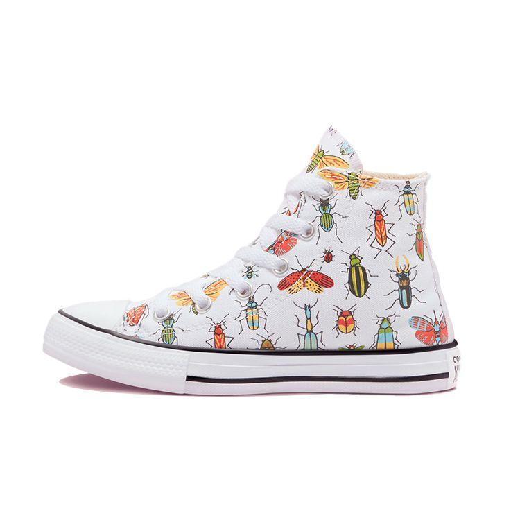 Converse Chuck Taylor All Star Canvas Comfortable Versatile High Top Kids Canvas Shoes Kids Sneakers White Black 670704F