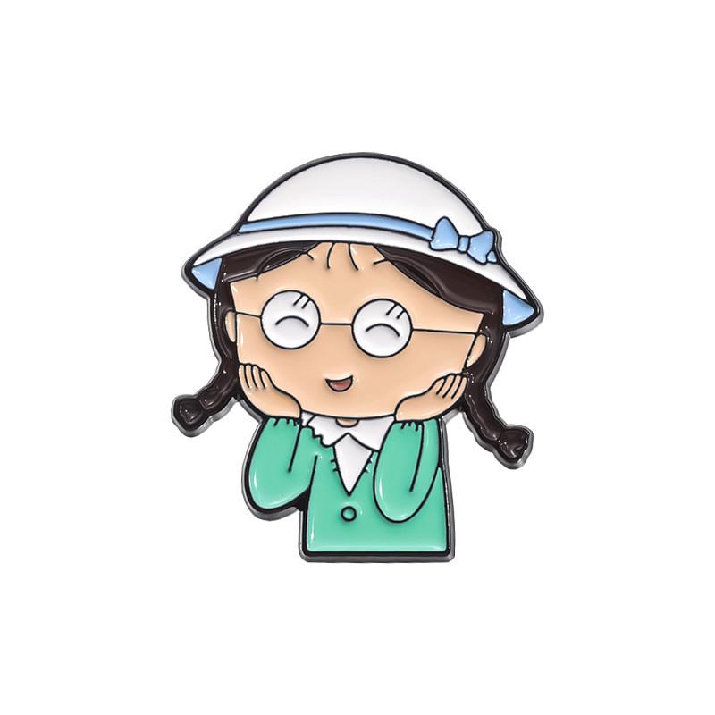 Animation Cartoon Delightful Badge Brooch With Lovely Girl Shape For Memorable Fashion Statement