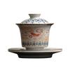 170ML Dunhuang Yuanbao Gaiwan Household Ceramic Sancai Gaiwan Imitation Song Ru Kiln Opening Kung Fu Tea Set Tea Bowl Gift Box