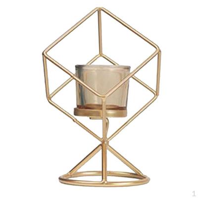 3D Geometric Candle Holder Tealight With Iron And Cup