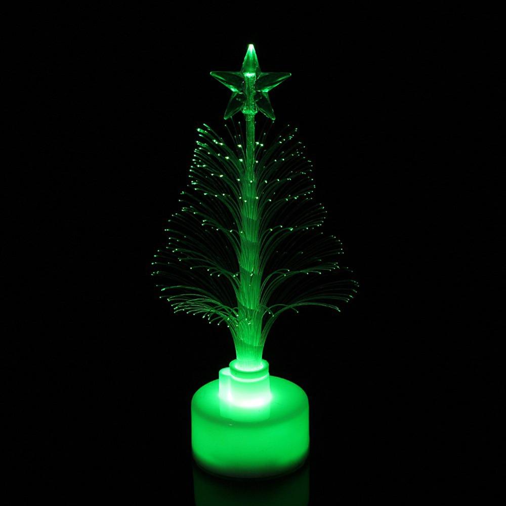 Colorful LED Christmas Tree Light Mini Size Xmas Tree Ornament New Fiber Optic Lamp Christmas Gift