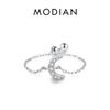 26 Style CZ Heart Flower Infinite Symbol Link Chain Ring 925 Sterling Silver Hearts Adjustable Rings For Women Jewelry