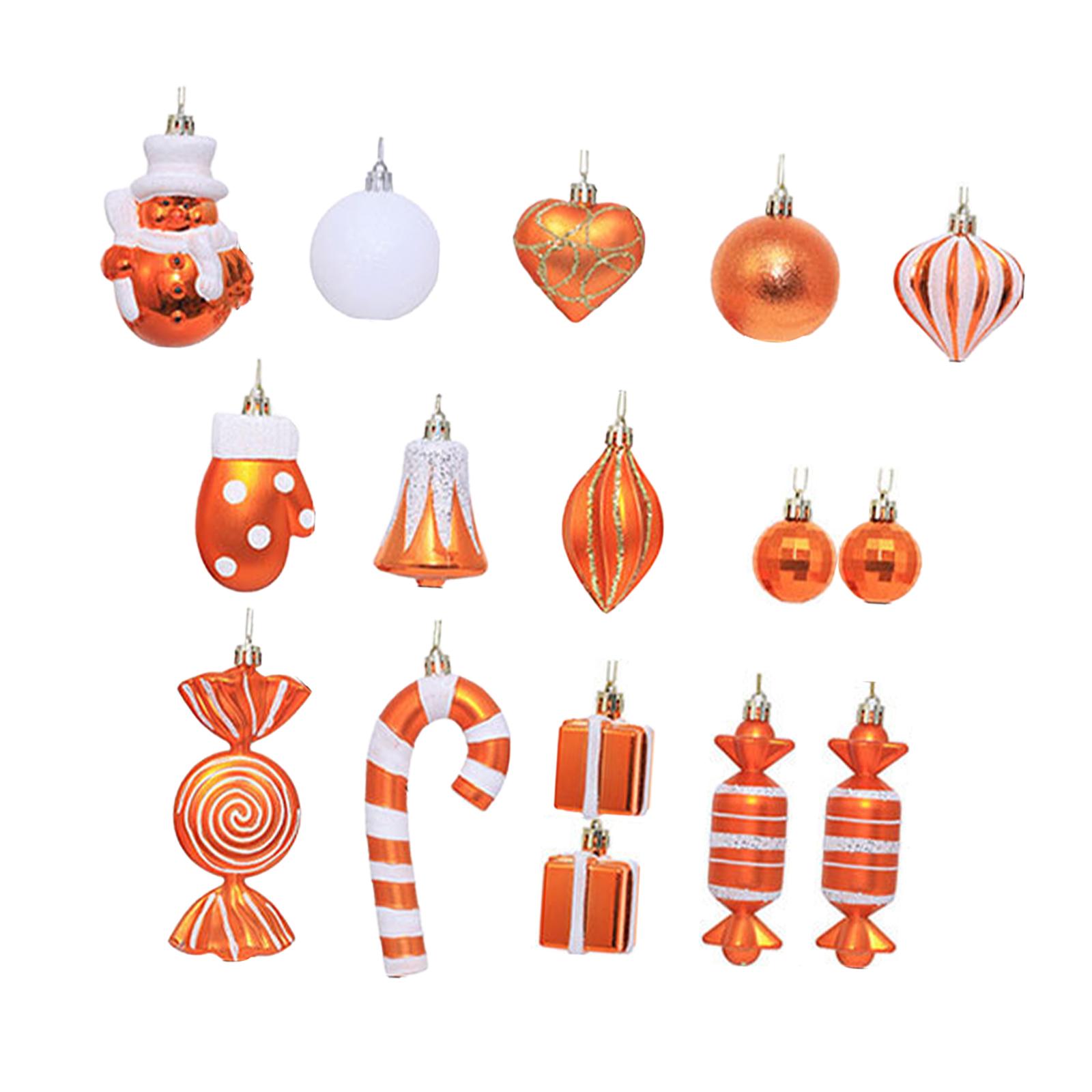 16Pcs Christmas Tree Ball Ornaments Xmas Small Pendants Orange Christmas Balls