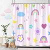 Beautiful Love Rainbow Shower Curtain Gift Idea Bohemian Printed Pattern Polyester Fabric Bath Curtain Bathroom Decor with Hooks