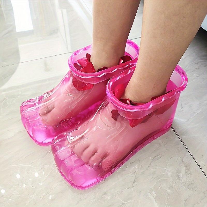 2pcs/pair Portable Foot Soak Bath Basin for Pedicure and Heat Relax - Blood Circulation Enhancement, Unscented, Non-Electric