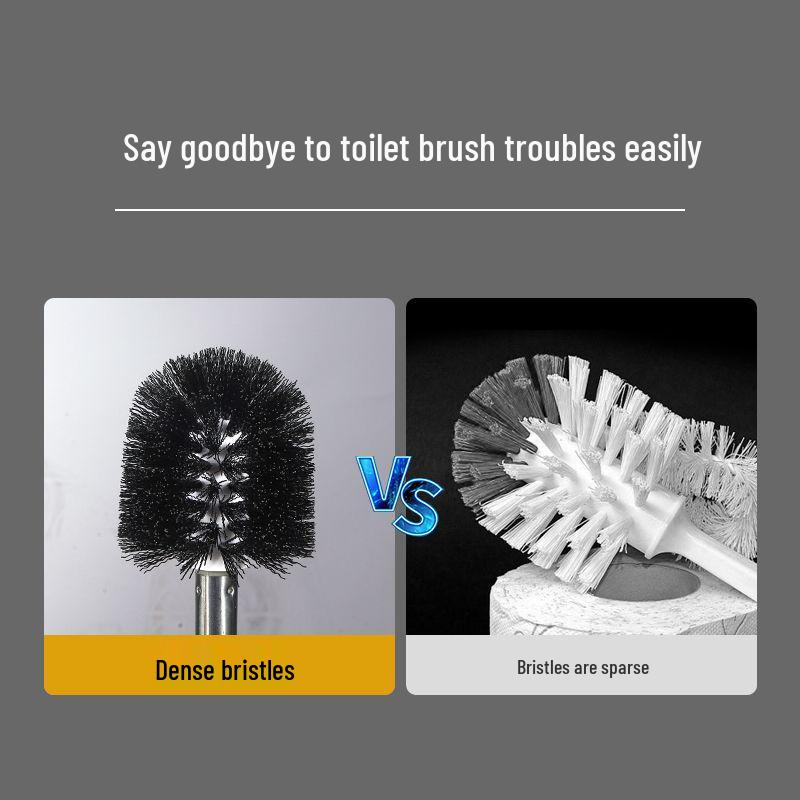 Long-Handled Toilet Brush Set with Base for Easy Cleaning of Bathroom Corners