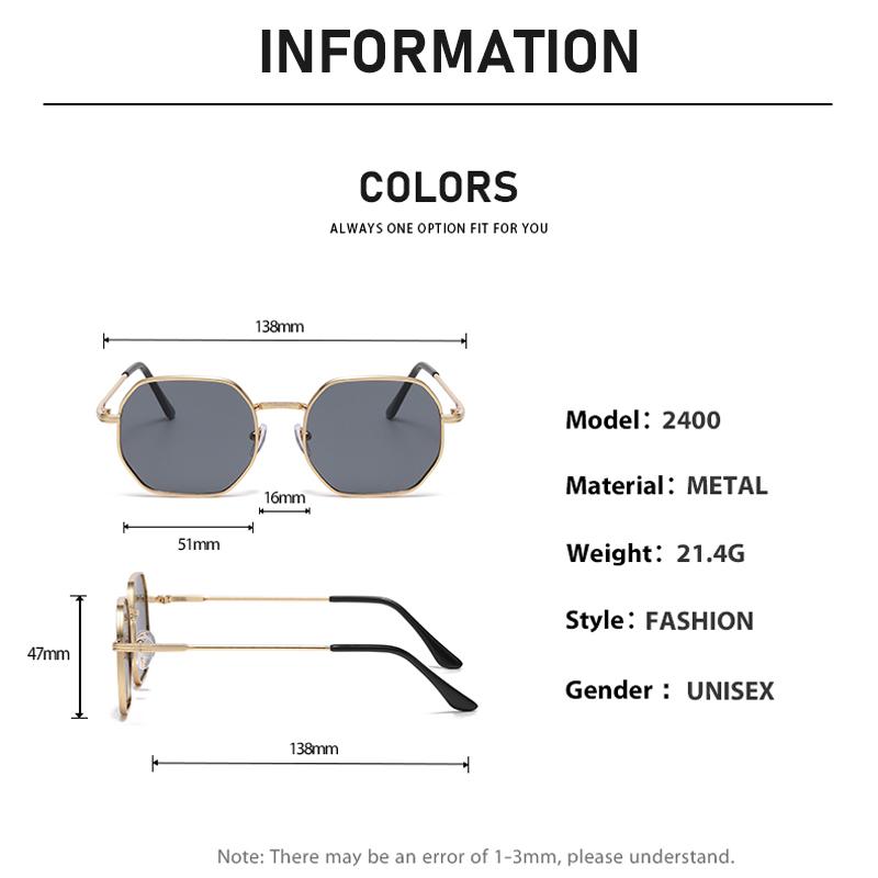 Xiaomi New Men's And Women's Metal Frame Fashionable Ultra Light Ins Plain Glasses Retro Artistic Beach Sunglasses 2400