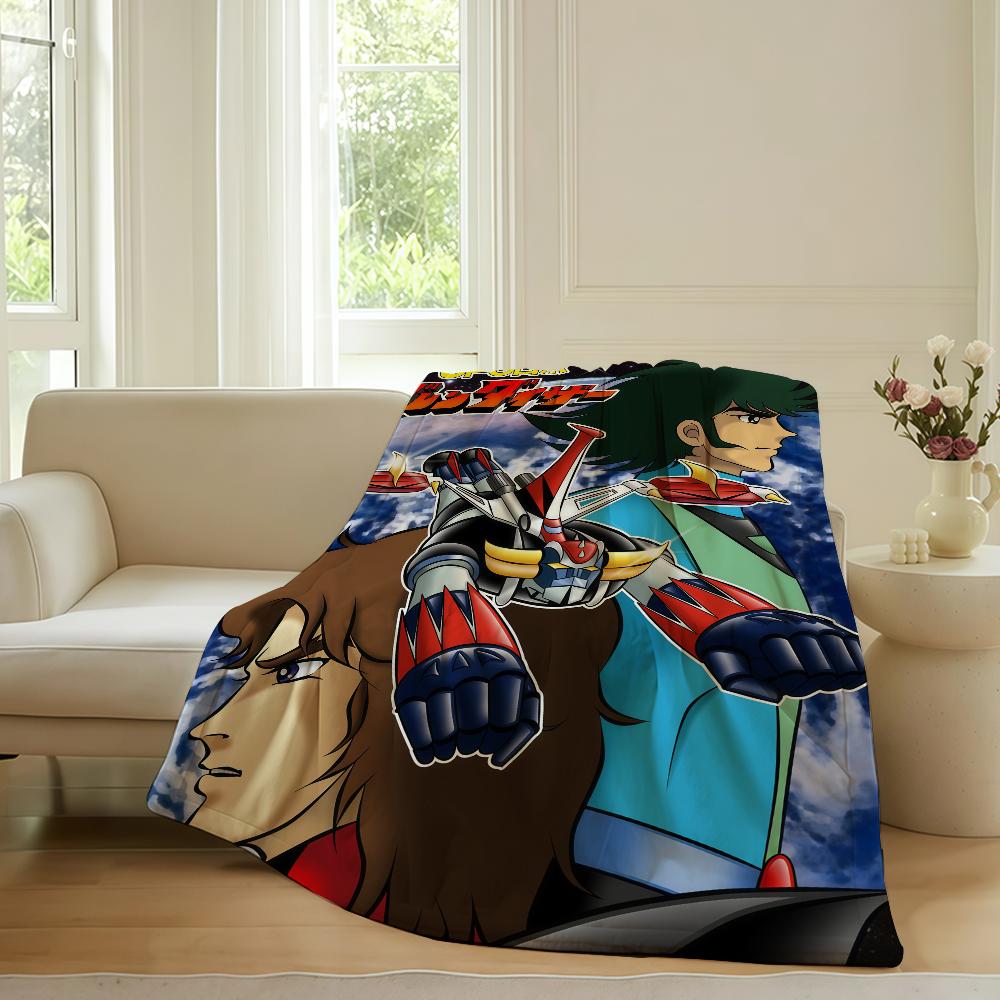 Adventure anime G Grendizer Blanket For Sofa Office Bed Plane Travel Sleep Read Relax Camping Soft And Warm